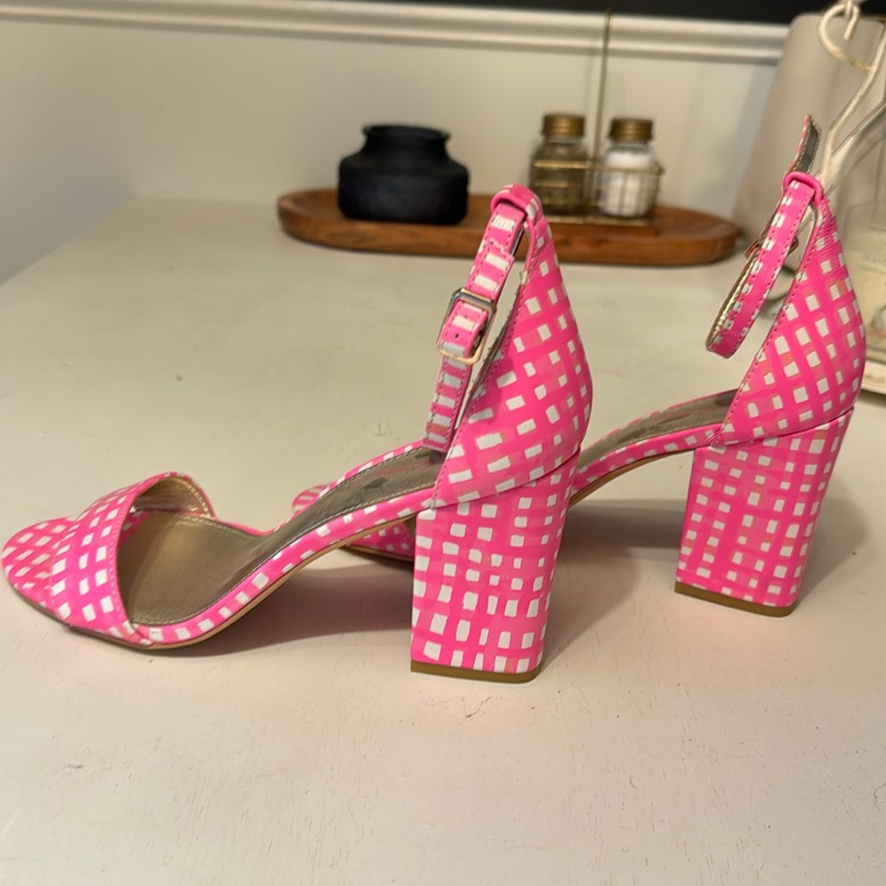Lilly Pulitzer pink gingham heels